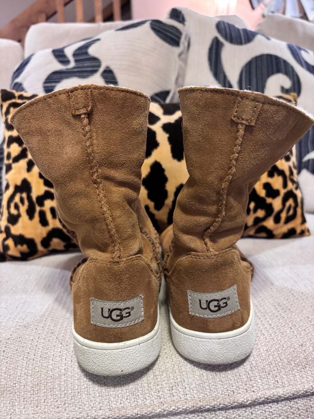 UGG Mika Classic Winter Sneaker Boots Chestnut Brown Suede Sheepskin